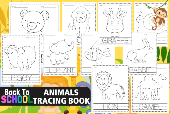 Animals Trace and Color Activity: Fun Handwriting Practice