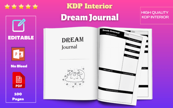 Editable Dream Journal: A KDP Interior for Your Niche