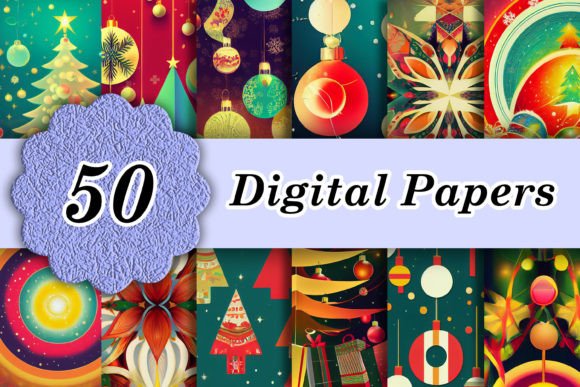 Hippie Christmas Vintage Digital Papers: A Designer's Dream Collection
