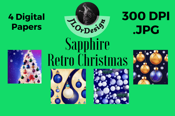 Infuse Your Holiday Designs with Sapphire Retro Christmas Digital Papers