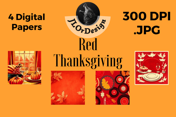 Warm Up Your Designs with Red Retro Thanksgiving Papers